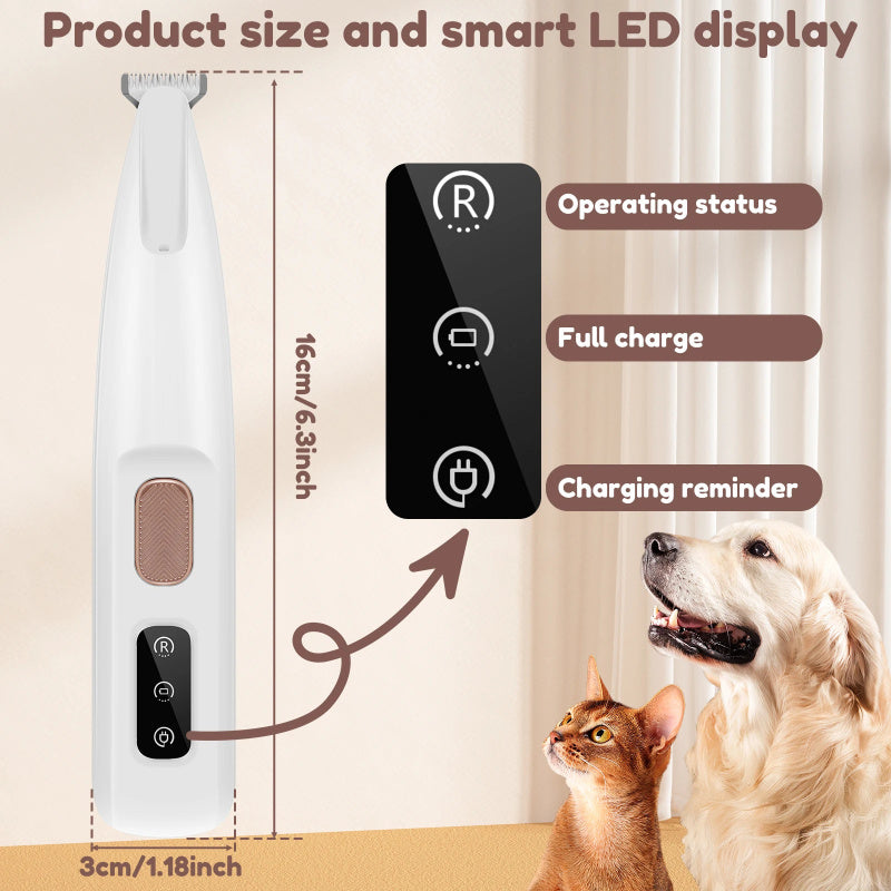 (Copy) Pets Dog Paw Trimmer With LED Light Fully Waterproof Pet Hair Trimmer With LED Display Dog Clippers For Grooming Widen Blade